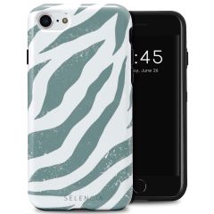 Selencia Coque arrière Vivid iPhone SE (2022 / 2020) / 8 / 7 / 6(s) - Colorful Zebra Pine Blue