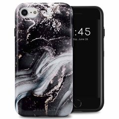 Selencia Coque arrière Vivid iPhone SE (2022 / 2020) / 8 / 7 / 6(s) - Chic Marble Black