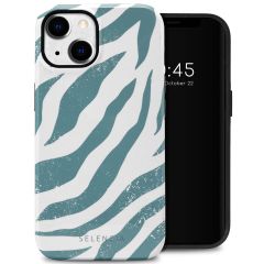 Selencia Coque arrière Vivid iPhone 14 - Colorful Zebra Pine Blue