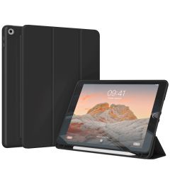 Accezz Étui de téléphone portefeuille Smart Silicone iPad 9 (2021) / iPad 8 (2020) / iPad 7 (2019) - Noir