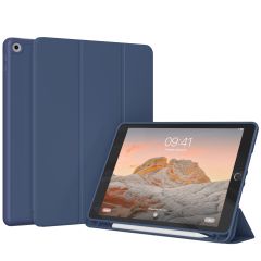 Accezz Étui de téléphone portefeuille Smart Silicone iPad 9 (2021) 10.2 / iPad 8 (2020) 10.2 / iPad 7 (2019) 10.2 - Bleu foncé