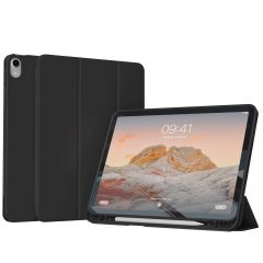 Accezz Étui de téléphone portefeuille Smart Silicone iPad Air 6 (2024) / Air 5 (2022) / iPad Air 4 (2020) - Noir