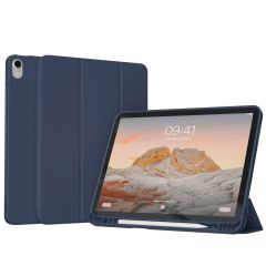 Accezz Étui de téléphone portefeuille Smart Silicone iPad Air 5 (2022) / iPad Air 4 (2020) - Bleu foncé