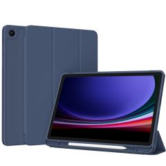 Accezz Étui de téléphone portefeuille Smart Silicone Samsung Galaxy Tab A9 Plus - Bleu foncé