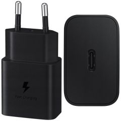 Samsung ﻿Adaptateur secteur original - Chargeur - Connexion USB-C - Charge rapide - 15W - Noir
