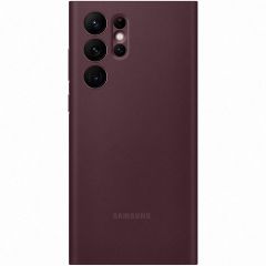 Samsung Étui de téléphone portefeuille Clear View Galaxy S22 Ultra - Burgundy