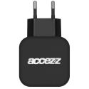 Accezz Double chargeur domestique USB 4.8A - Noir