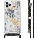 iMoshion Coque Design avec cordon iPhone 11 Pro Max - Feuilles - Noir