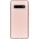 Coque silicone Carbon Samsung Galaxy S10 - Rose Champagne
