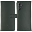 Selencia Étui de téléphone portefeuille en cuir véritable Samsung Galaxy A14 (5G) - Vert