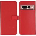 Selencia Étui de téléphone portefeuille en cuir véritable Google Pixel 7 Pro - Rouge