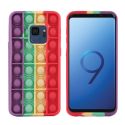 iMoshion ﻿Pop It Fidget Toy - Coque Pop It Samsung Galaxy S9 -Rainbow