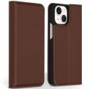 Accezz Étui de téléphone Slim Folio en cuir de qualité supérieure iPhone 13 Mini - Brun