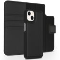Accezz Étui de téléphone portefeuille en cuir de qualité supérieure 2 en 1 iPhone 13 Mini - Noir