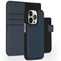 Accezz Étui de téléphone portefeuille en cuir de qualité supérieure 2 en 1 iPhone 14 Pro - Vert foncé