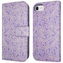 iMoshion ﻿Étui de téléphone portefeuille Design iPhone SE (2022 / 2020) / 8 / 7 / 6(s) - Purple White Flowers