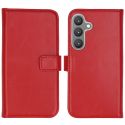 Selencia Étui de téléphone portefeuille en cuir véritable Samsung Galaxy S24 - Rouge