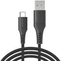 iMoshion Câble USB-C vers USB Samsung Galaxy A14 (4G) - Textile tressé - 3 mètres - Noir