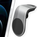 Accezz Support de téléphone pour voiture iPhone 12 Pro Max - Universel - Grille de ventilation - Magnétique - Argent