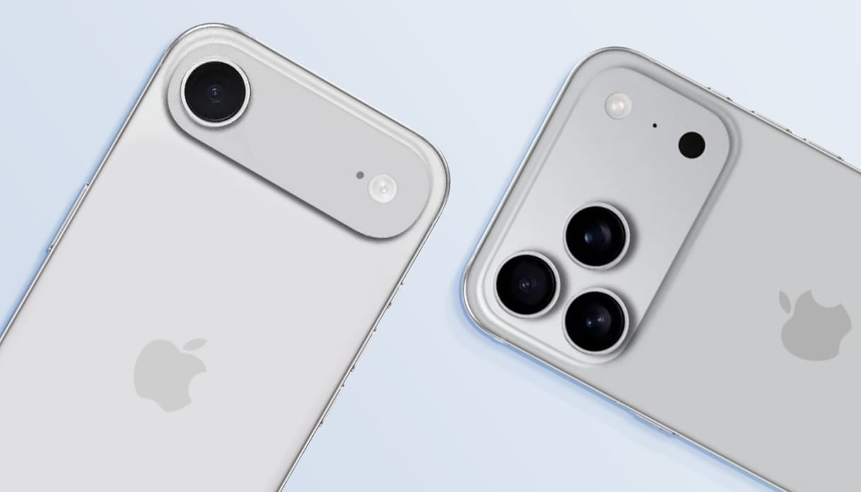 La diff&eacute;rence entre les &icirc;lots de cam&eacute;ra de l'iPhone 16 et de l'iPhone 17.