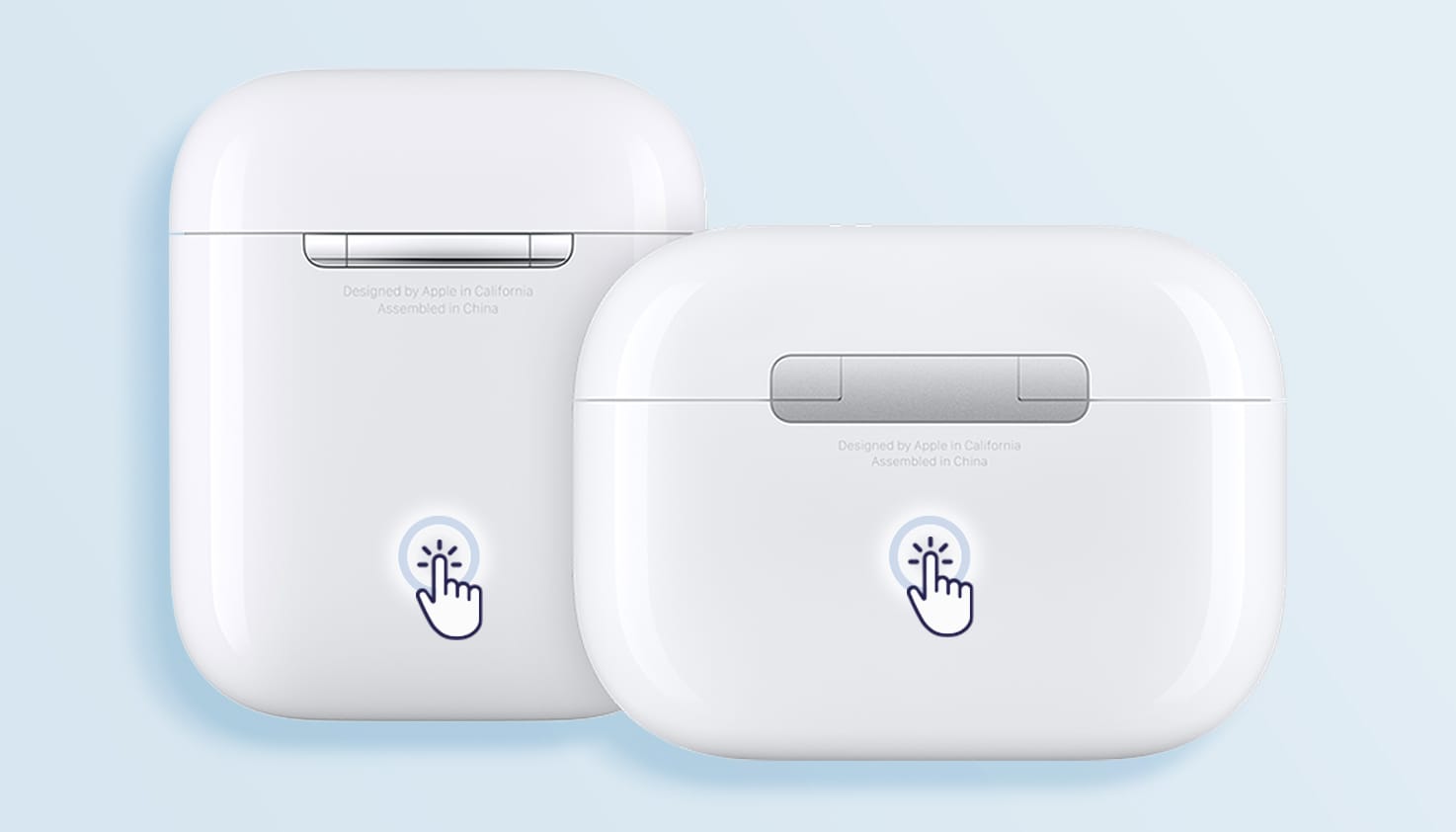 Instructions pour ouvrir et connecter l'&eacute;tui des Apple AirPods &agrave; un Samsung.