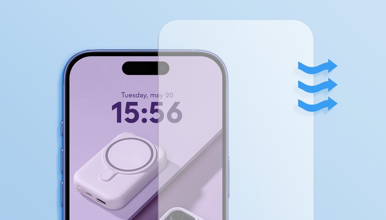 Un Apple iPhone avec une protection d'écran filtre lumière bleue.