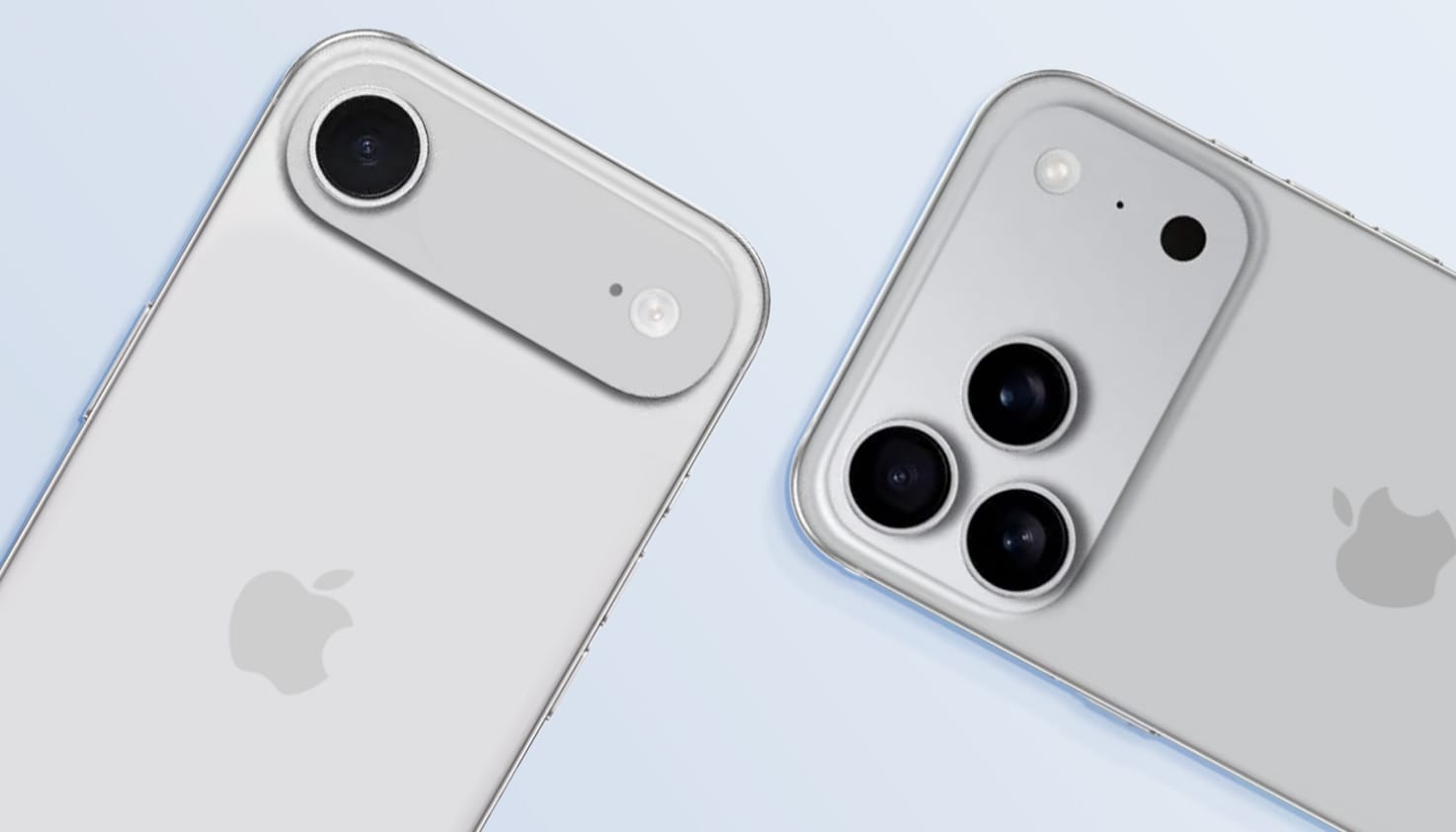 La diff&eacute;rence entre les &icirc;lots de cam&eacute;ra de l'iPhone 16 et de l'iPhone 17.